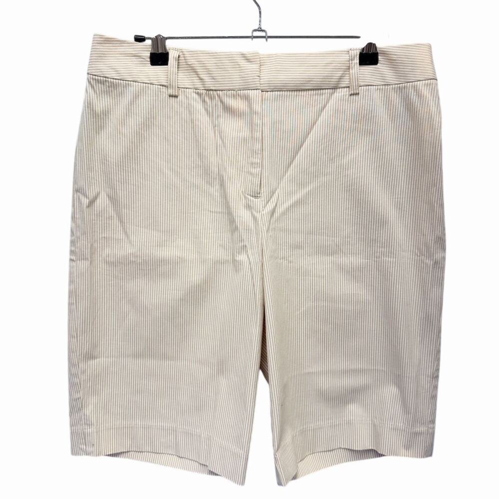 Attention Women's Pinstripe Seersucker Shorts Beige Size 8